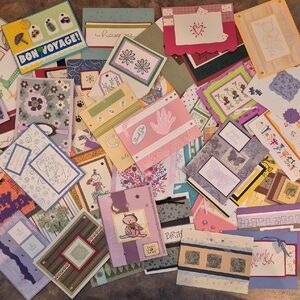 HANDCRAFTED Assorted Hand Stamped Greeting Card Fronts, Card Fronts Only
